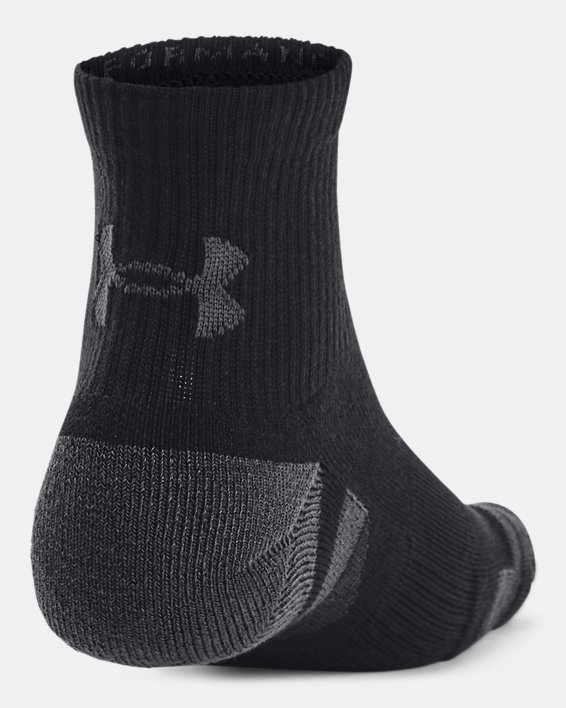 Unisex UA Performance Tech 3-Pack Quarter Socks in Black image number 2